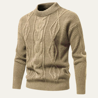 Cozy Men's Crew Neck Winter Knit Sweater