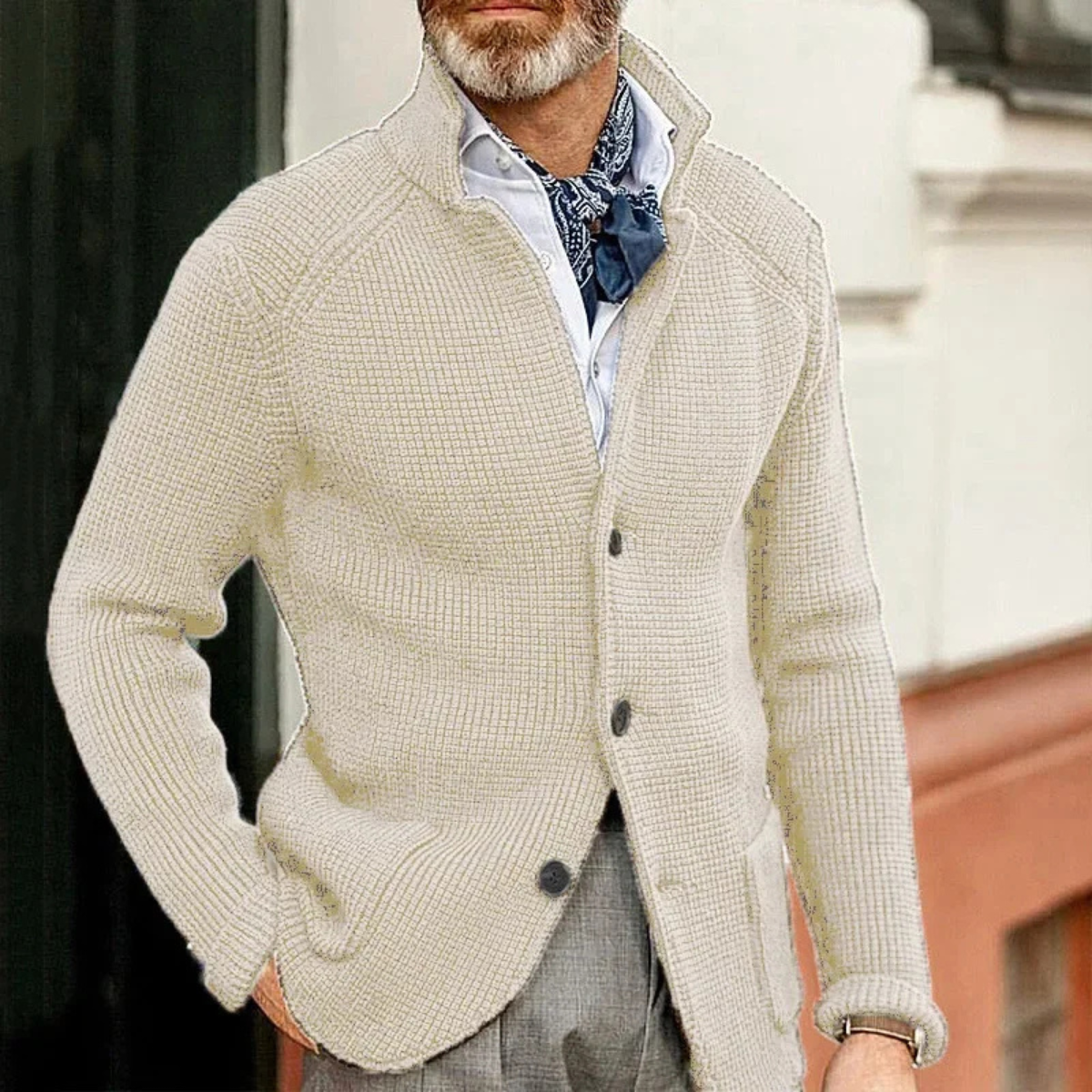 Classic Men's Knit Button Front Cardigan Sweater
