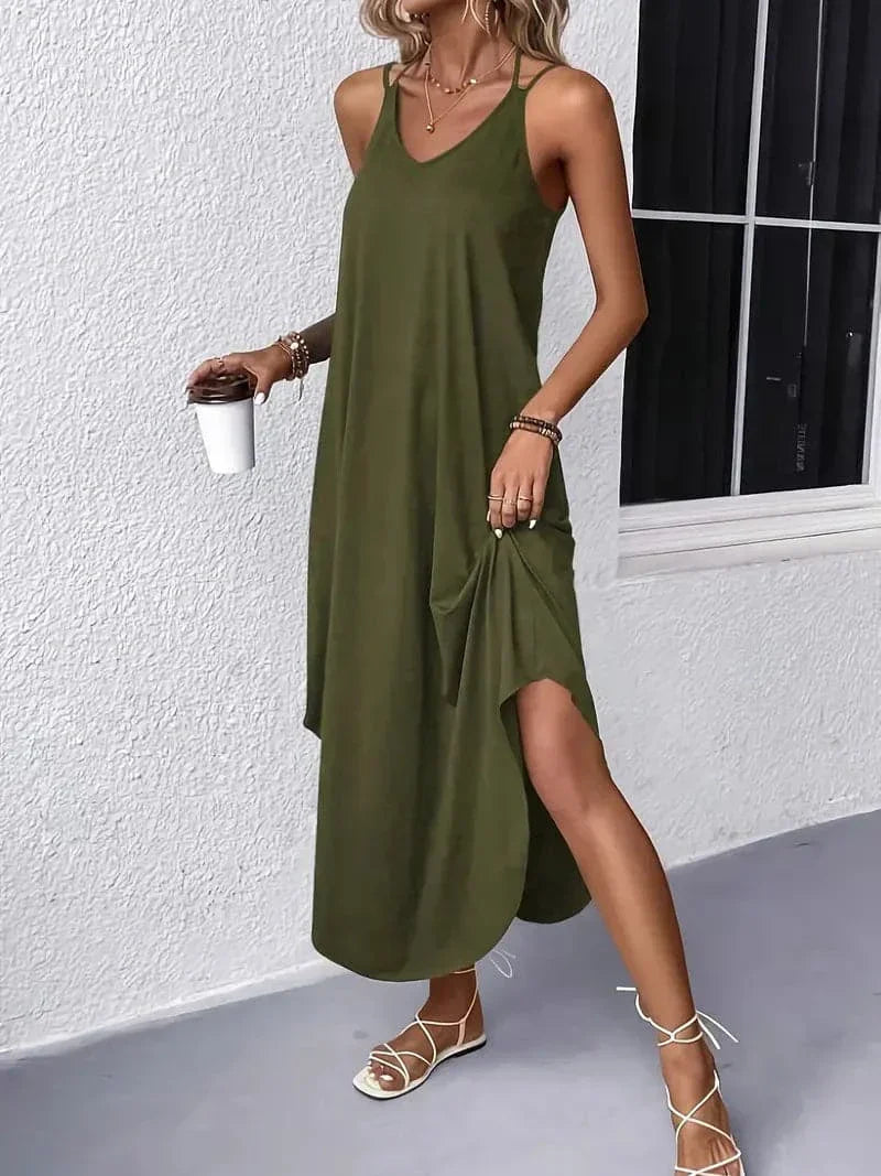 Flowy Sleeveless Maxi Dress for Women