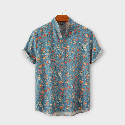 Casual Short Sleeve Floral Button Shirt - Nocini