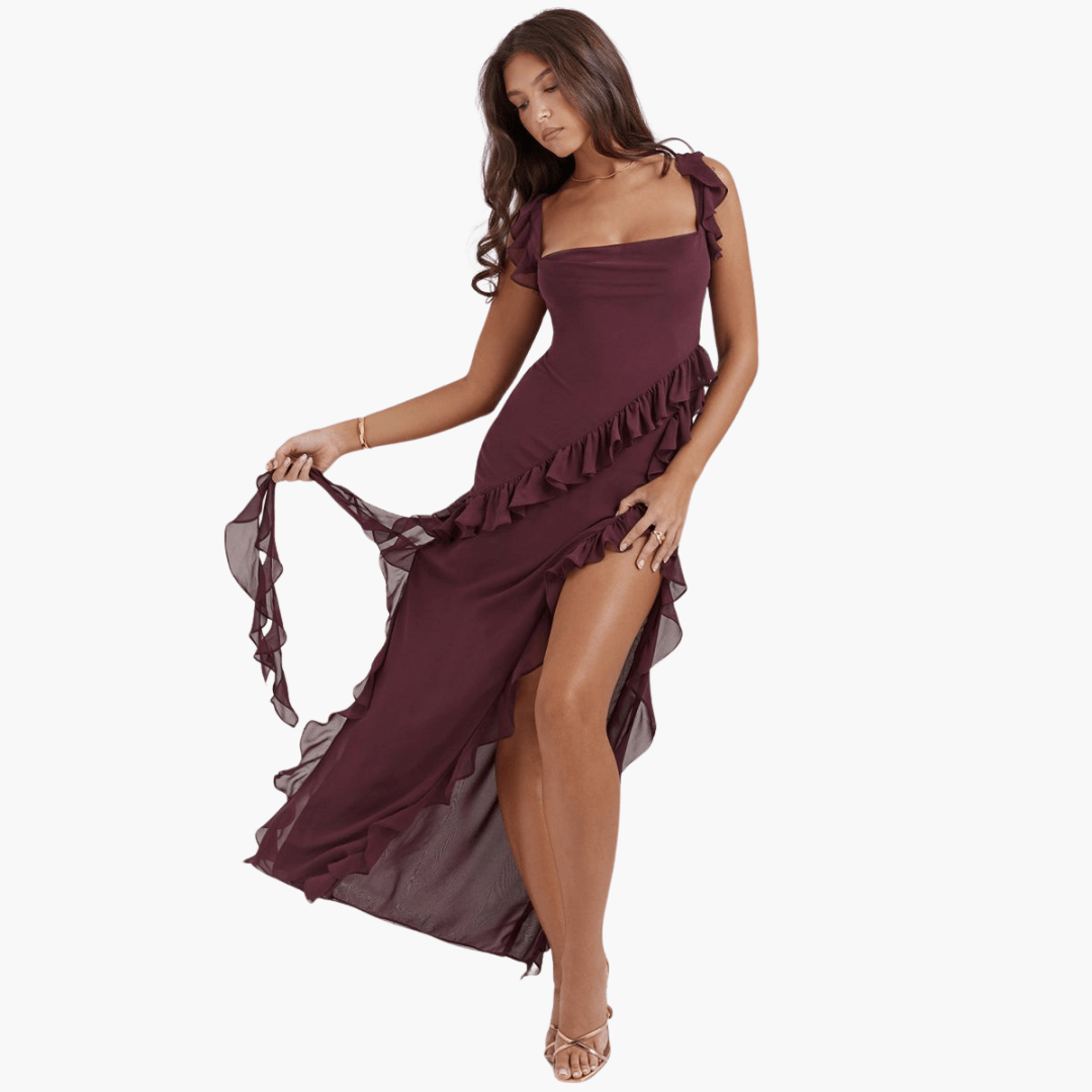 Flowy Womens Summer Maxi Dress with High Split