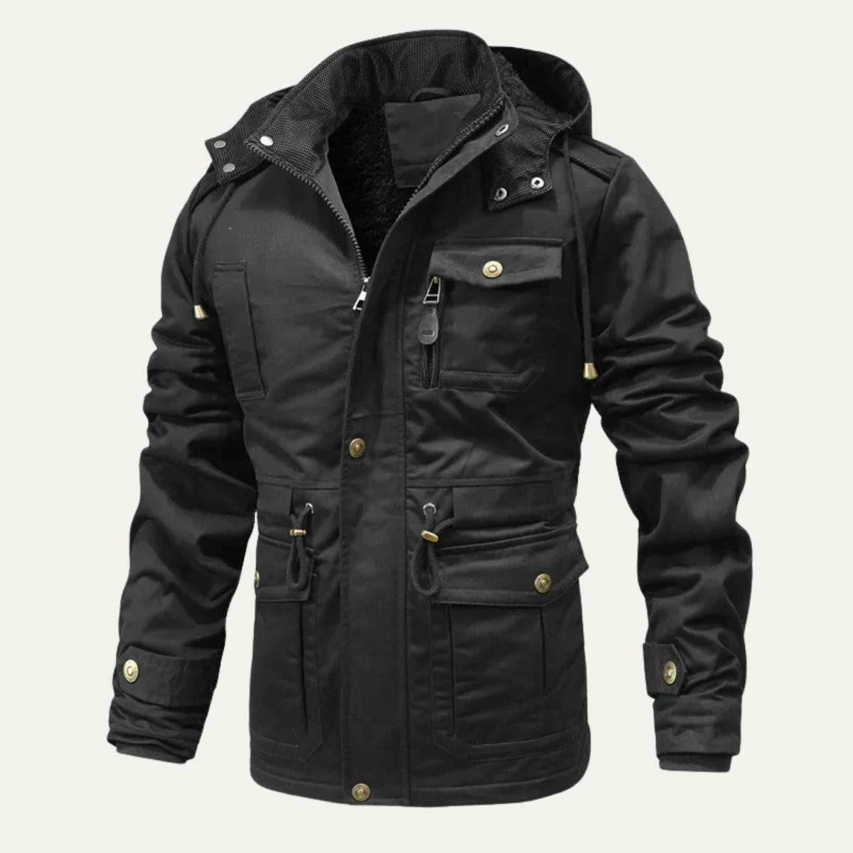 Waterproof Mens Hooded Cargo Parka with Extra Pockets