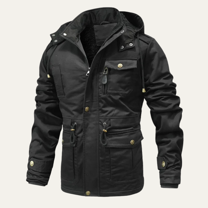 Waterproof Mens Hooded Cargo Parka with Extra Pockets