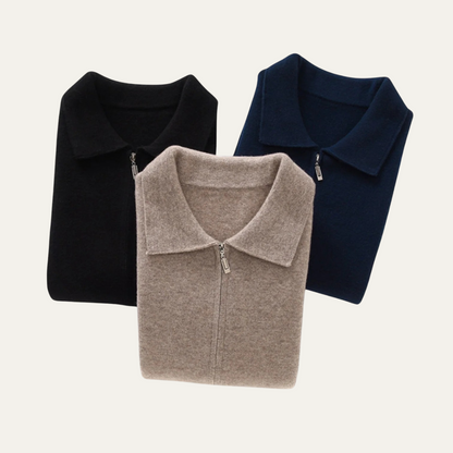 Classic Men's Wool Zip Up Cardigan Sweater