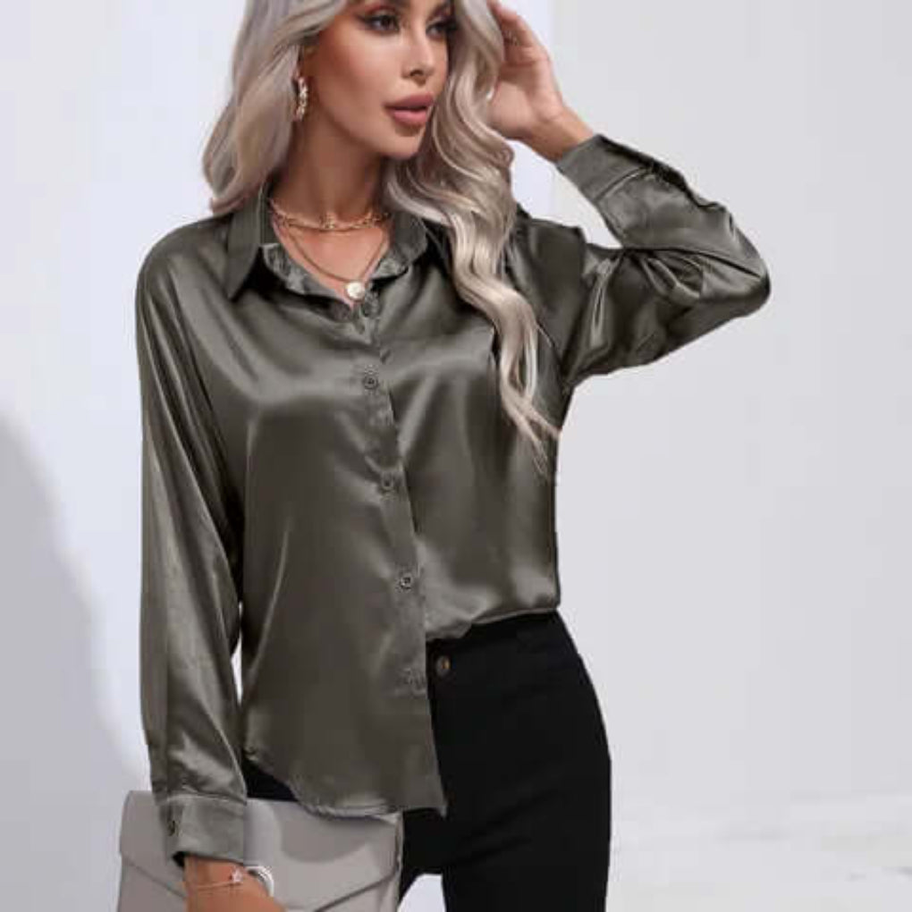 Ladies Soft Flowy Long Sleeve Top