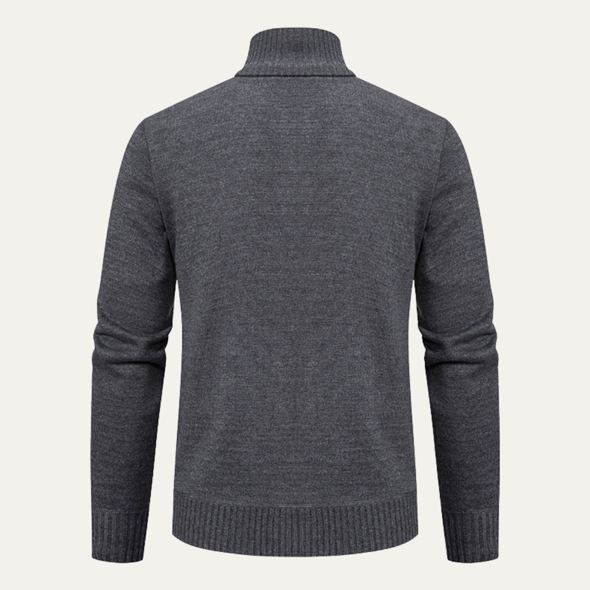 Warm Crew Neck Men's Zip Cardigan Sweater
