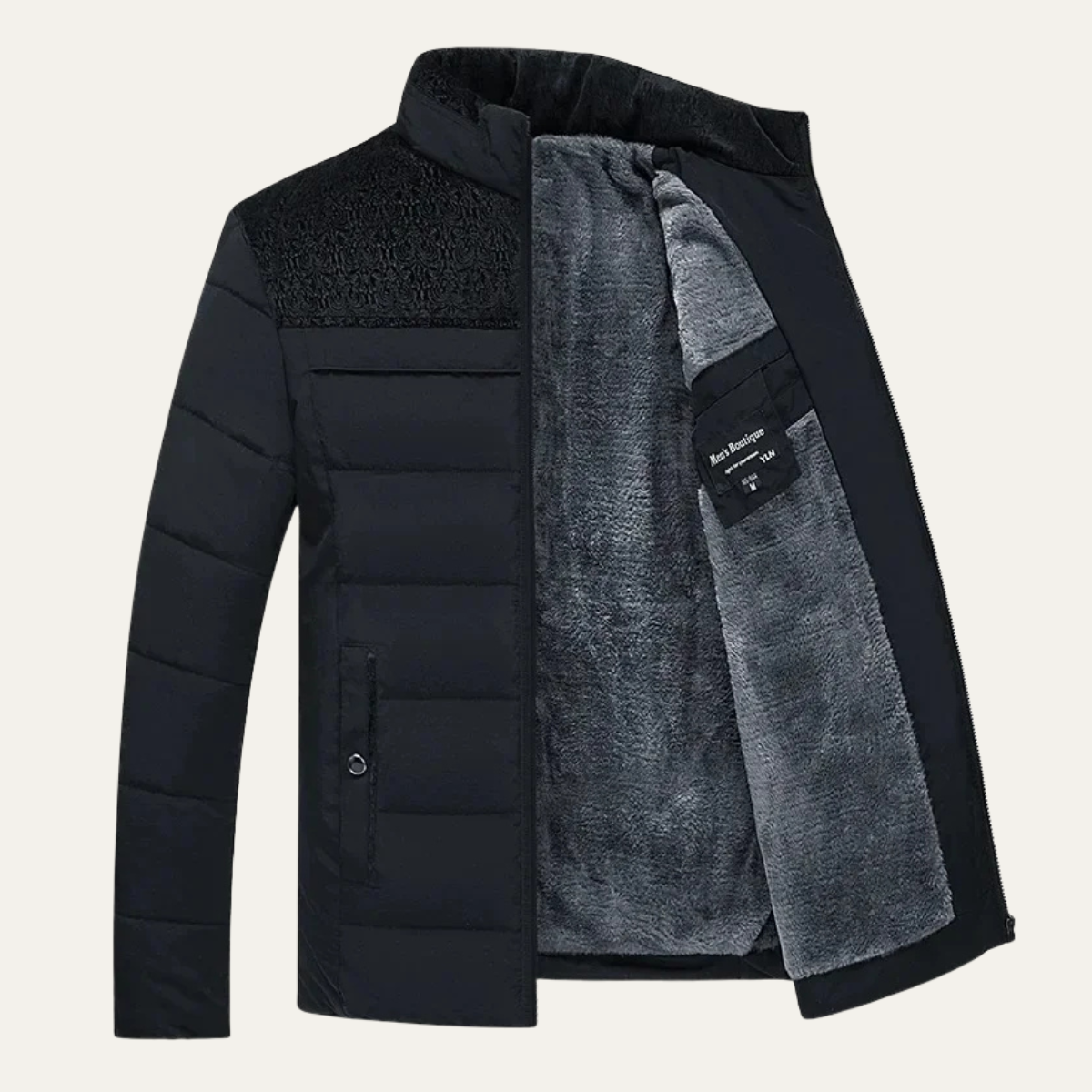 Warm Men's Padded Puffer Zip Jacket