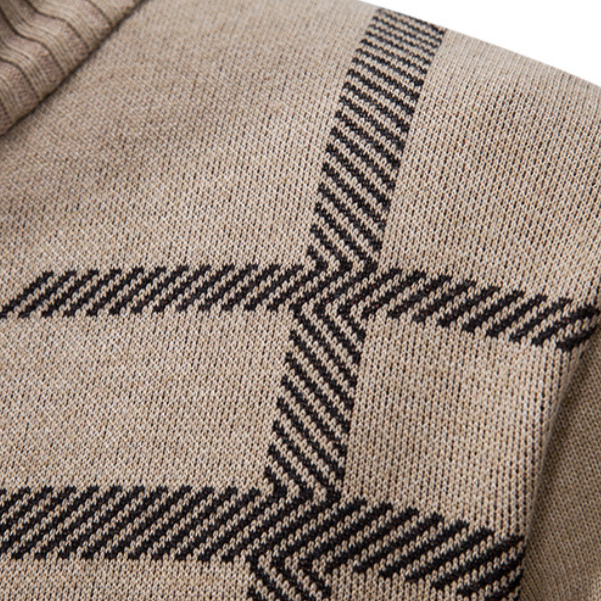 Warm Crew Neck Men's Zip Cardigan Sweater
