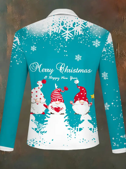 Men's Festive Crew Neck Christmas Sweater Snowflake Pattern