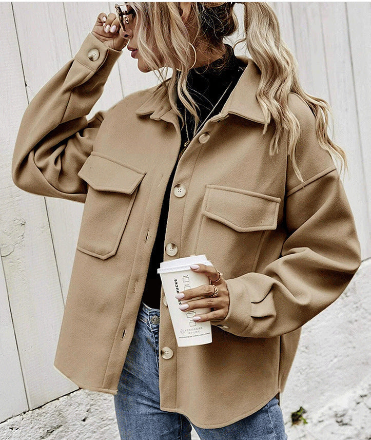 Relaxed Fit Women's Coat with Soft Button Front - Nocini