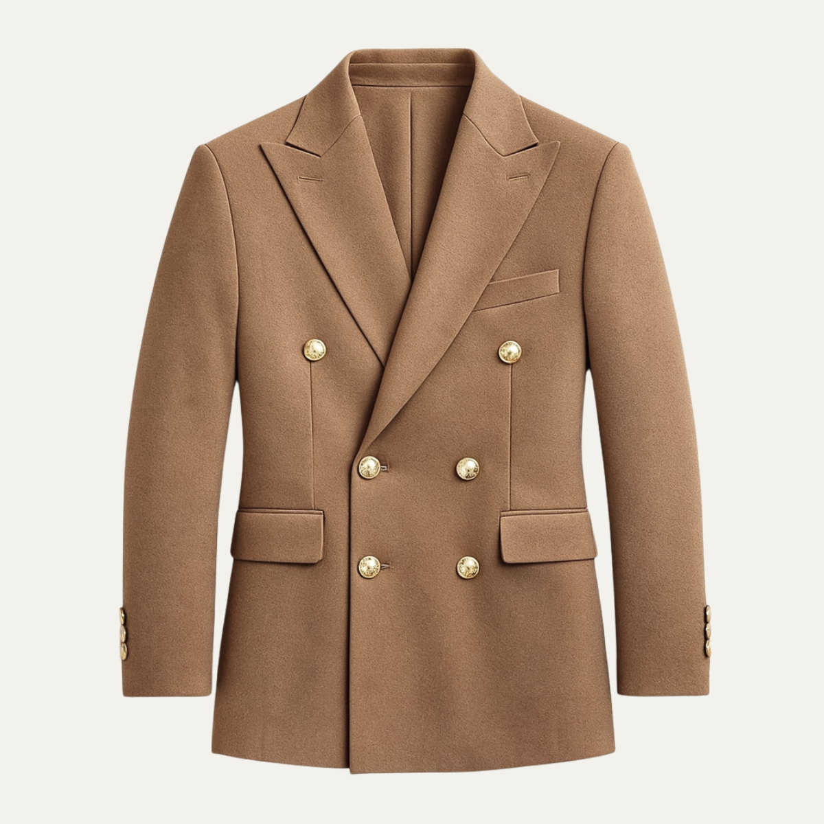 Elegant Mens Double Breasted Suit with Metal Buttons - Nocini
