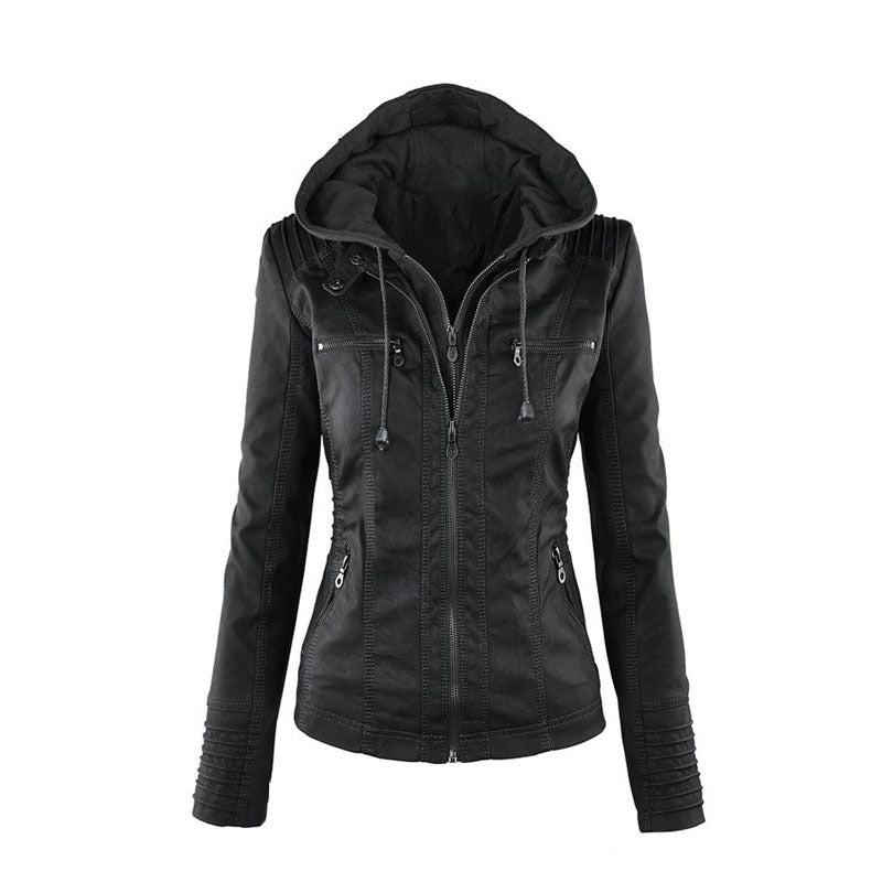 Chic Ladies Summer Leather Jacket Thin Design - Olytrend