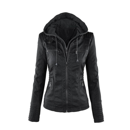 Chic Ladies Summer Leather Jacket Thin Design - Olytrend