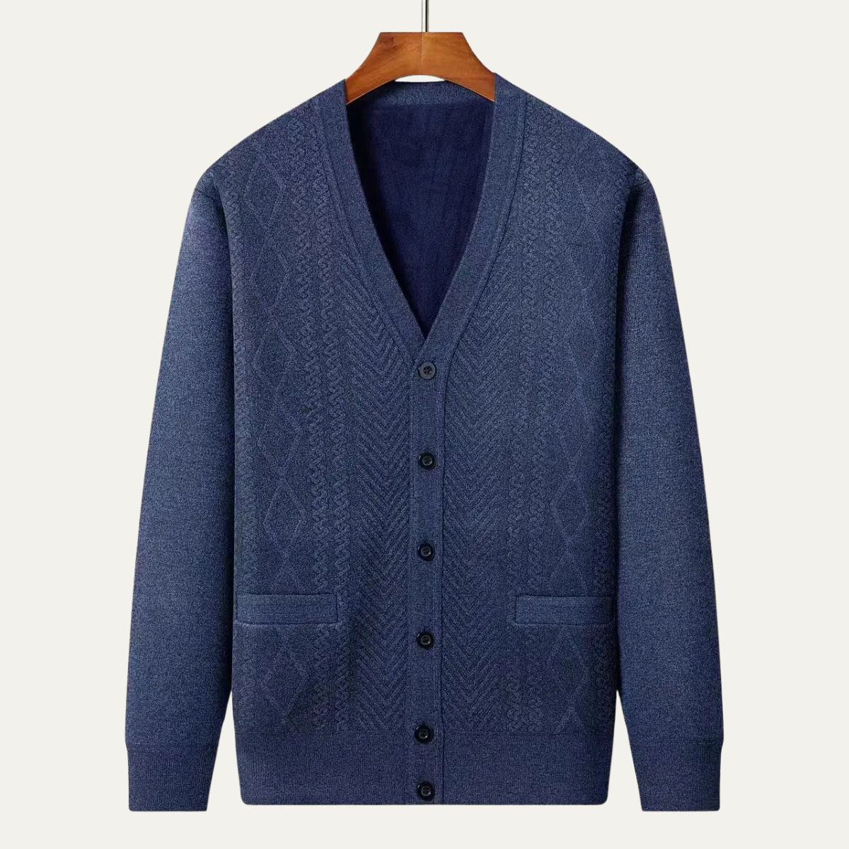 Traditional Men's Crew Neck Knit Cardigan
