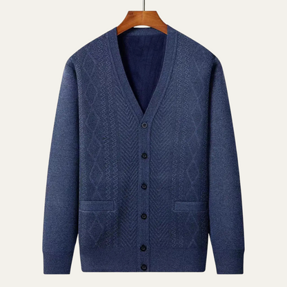 Traditional Men's Crew Neck Knit Cardigan