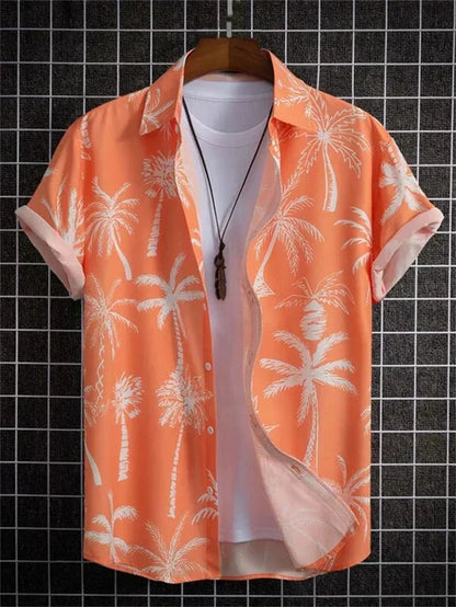 Colorful Floral Hawaiian Shirt Casual Beach Wear