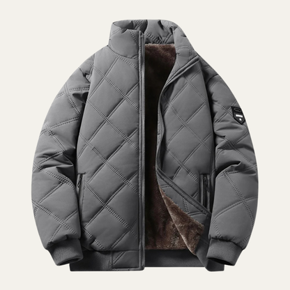 Thermal Quilted Men's Jacket with Diamond Pattern