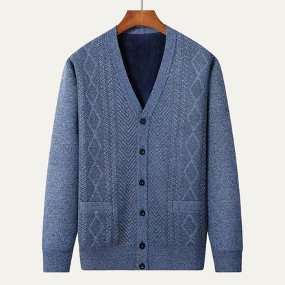 Traditional Men's Crew Neck Knit Cardigan