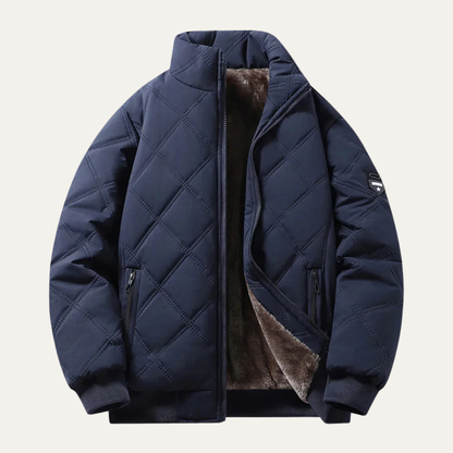 Thermal Quilted Men's Jacket with Diamond Pattern