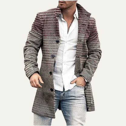 Mens Multi Colour Geometric Parka Jacket with Pockets