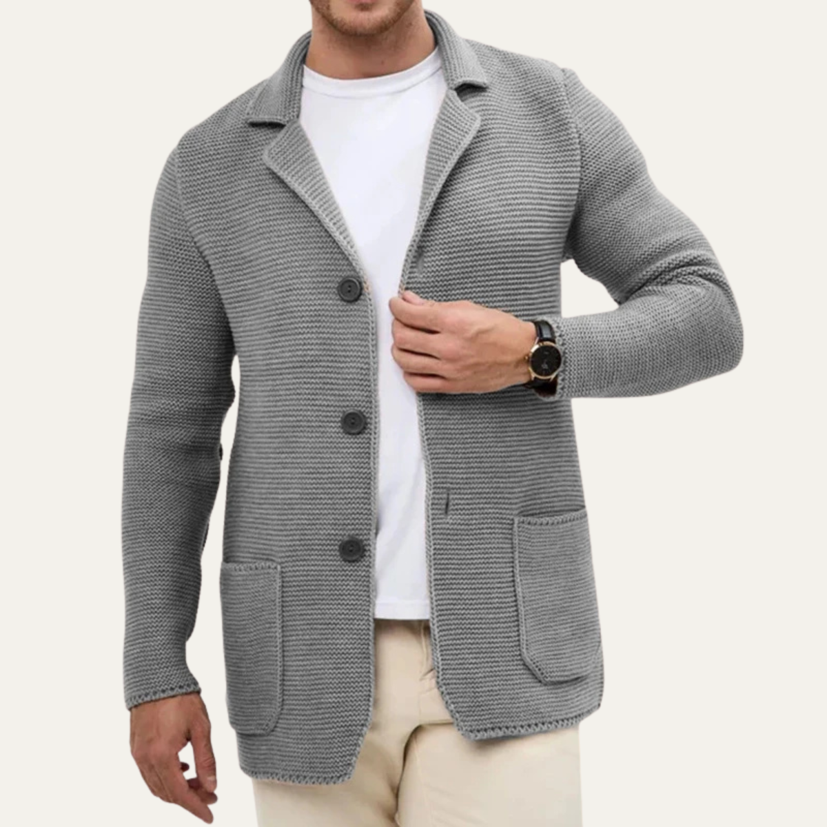 Relaxed Fit Mens Knit Button Cardigan Sweater