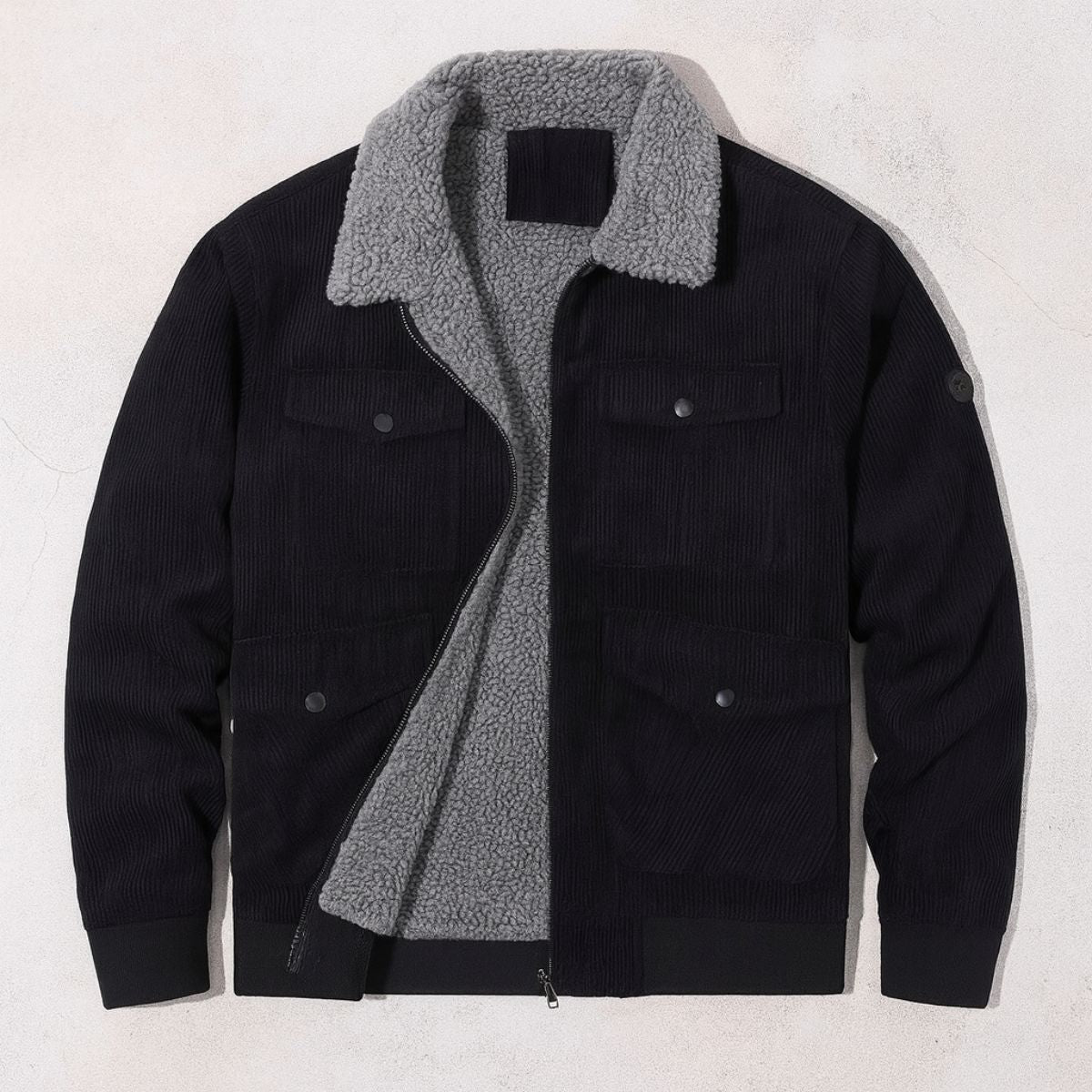 Warm Fleece Lined Classic Corduroy Mens Jacket