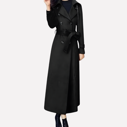 Ladies Classic Trench Coat with Buckle Belt - Olytrend