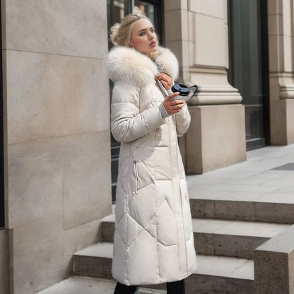 Warm Padded Parka with Faux Fur Hood