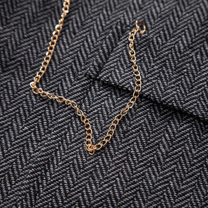 Classic Men's Tweed Waistcoat with Chain