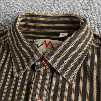 Classic Men's Striped Button Down Casual Shirt