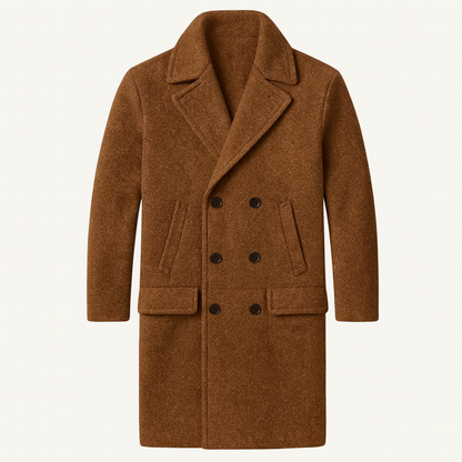 Classic Mens Wool Overcoat with Pockets - Nocini