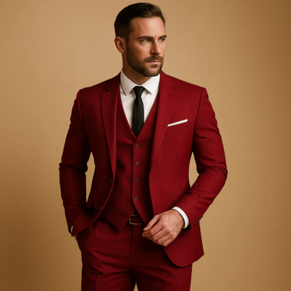 Classic Mens 3 Piece Slim Suit - Jacket, Vest & Pants