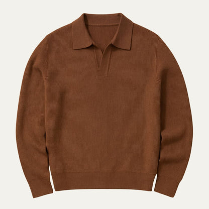 Classic Mens Crew Neck Knitted Polo Sweater