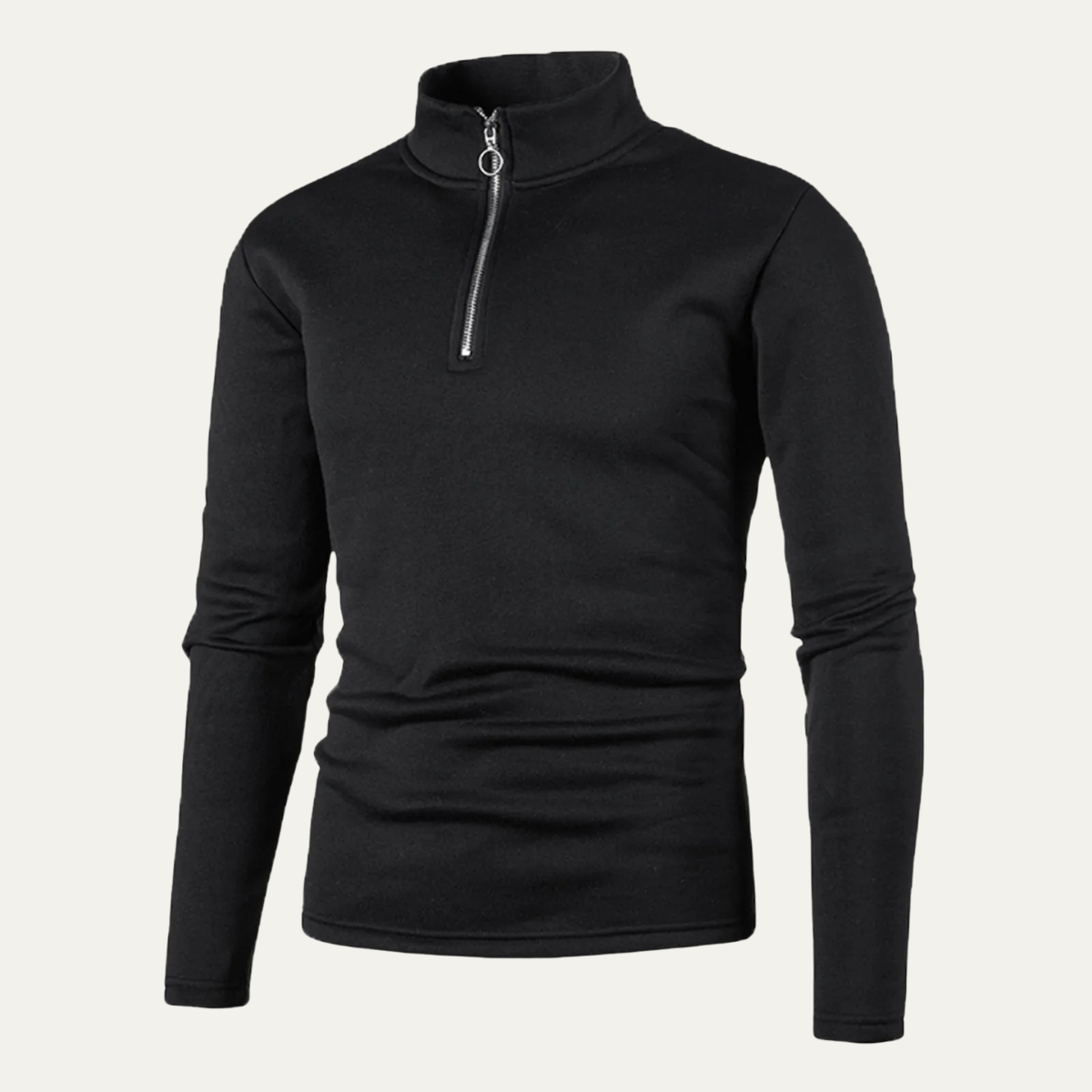 Warm Solid Color Zipper Neck Thick Winter Sweater