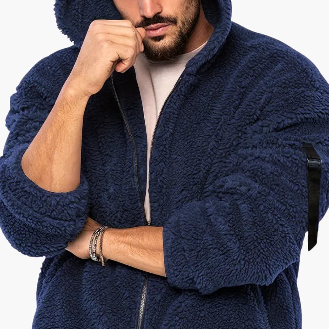 Men's Fleece Zip Up Long Sleeve Jacket