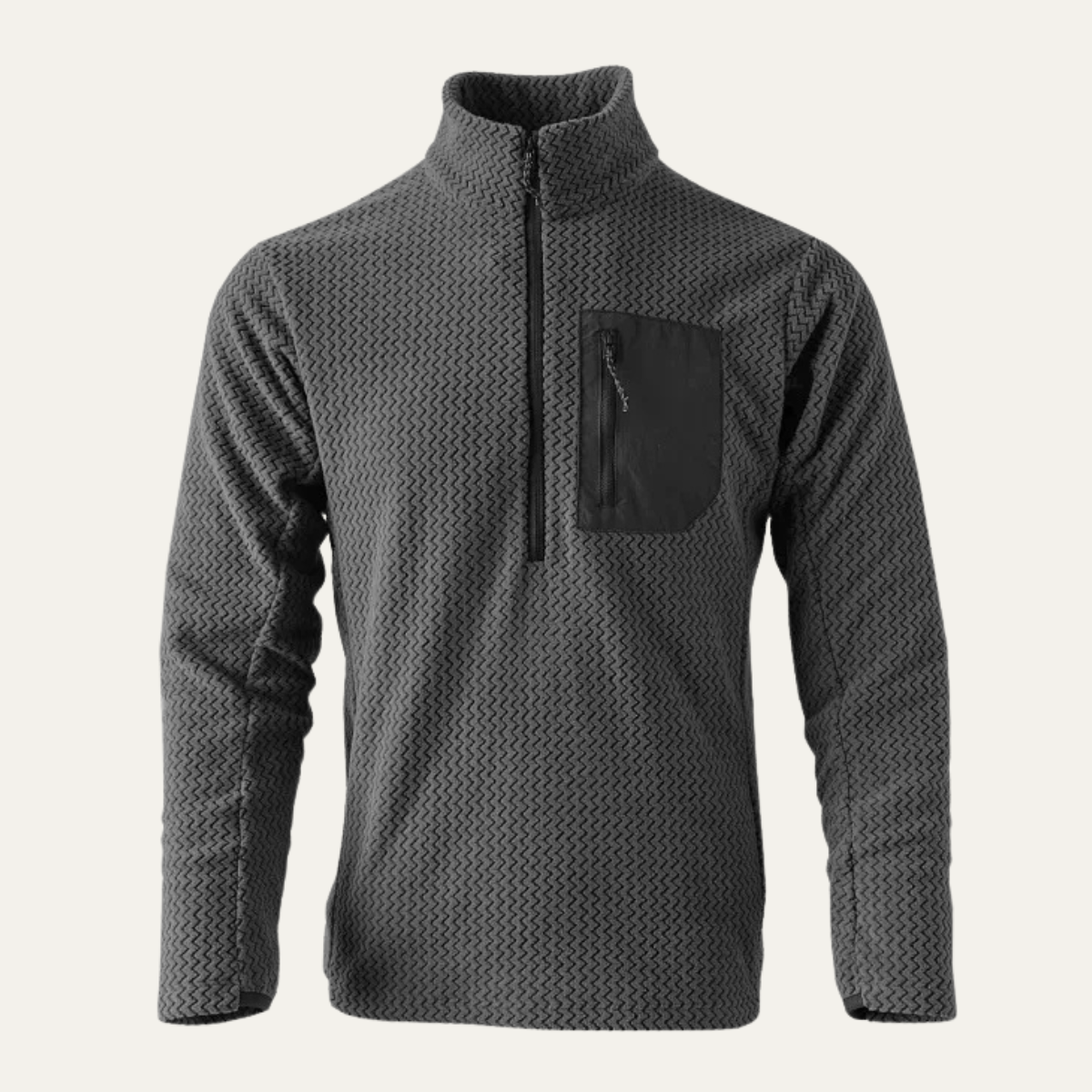 Warm Men's Fleece Pullover with Pocket