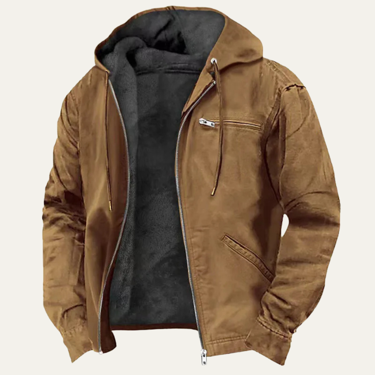 Men's Cozy Fleece Lined Vintage Hoodie Jacket - Nocini