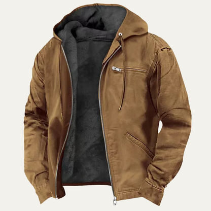 Men's Cozy Fleece Lined Vintage Hoodie Jacket - Nocini