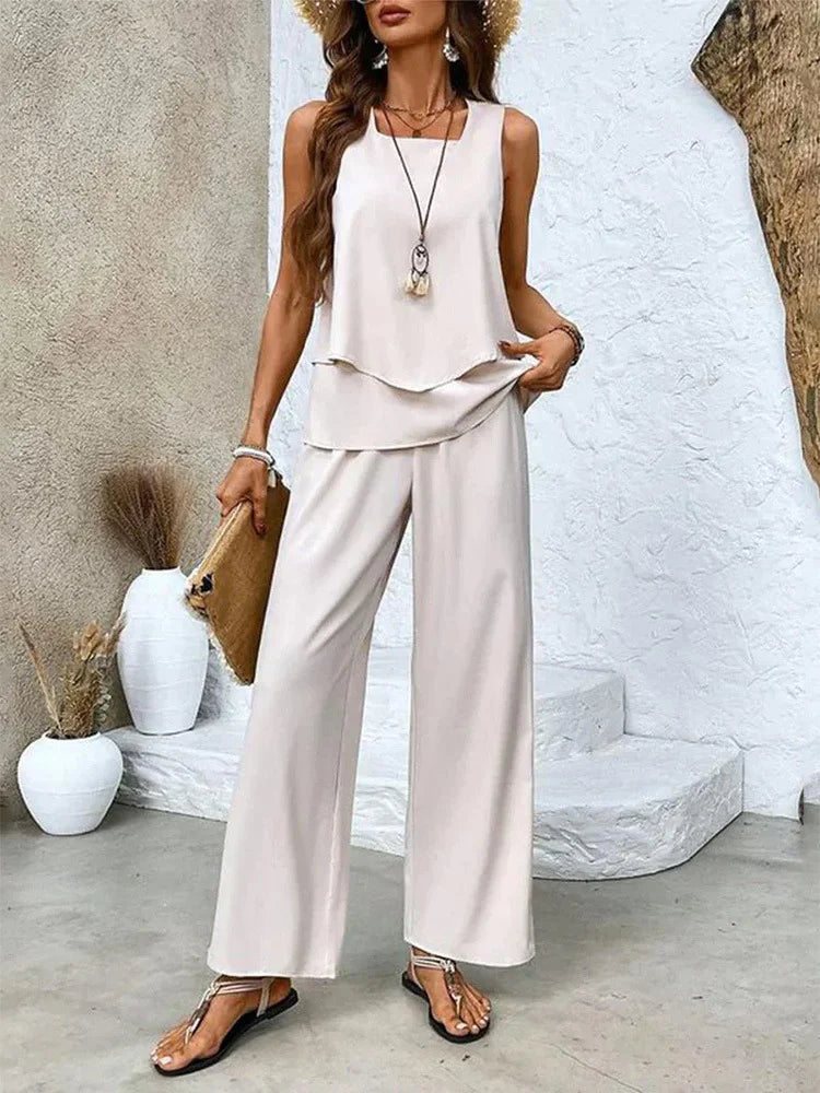 Ladies' 2 Piece Set - Tank Top and Loose Fit Pants