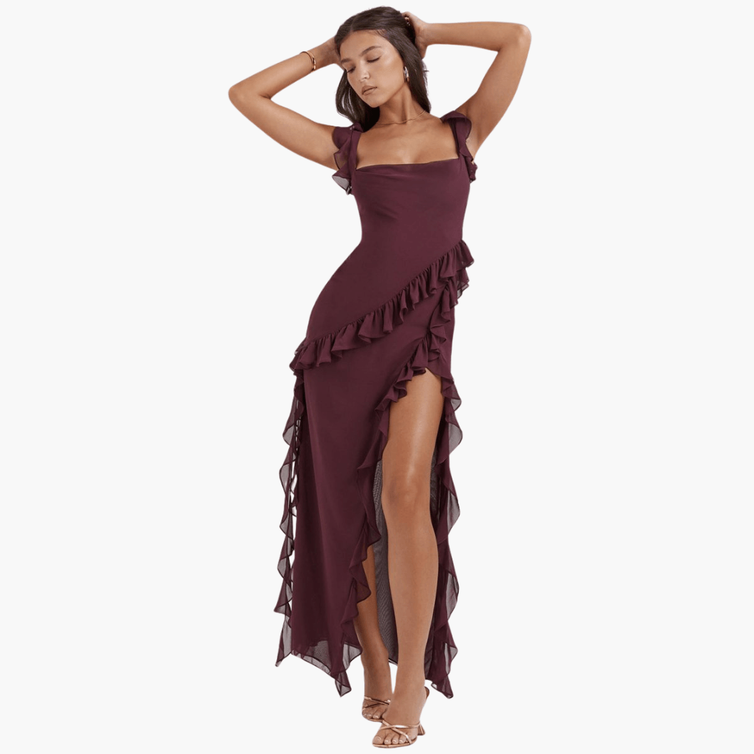 Flowy Womens Summer Maxi Dress with High Split