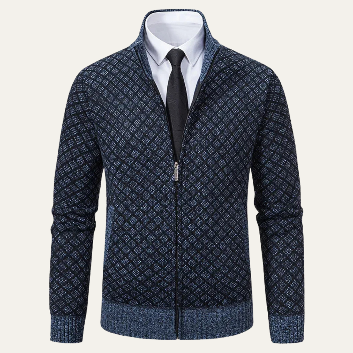 Warm Mens Knitted Zipper Cardigan Sweater