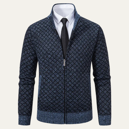 Warm Mens Knitted Zipper Cardigan Sweater