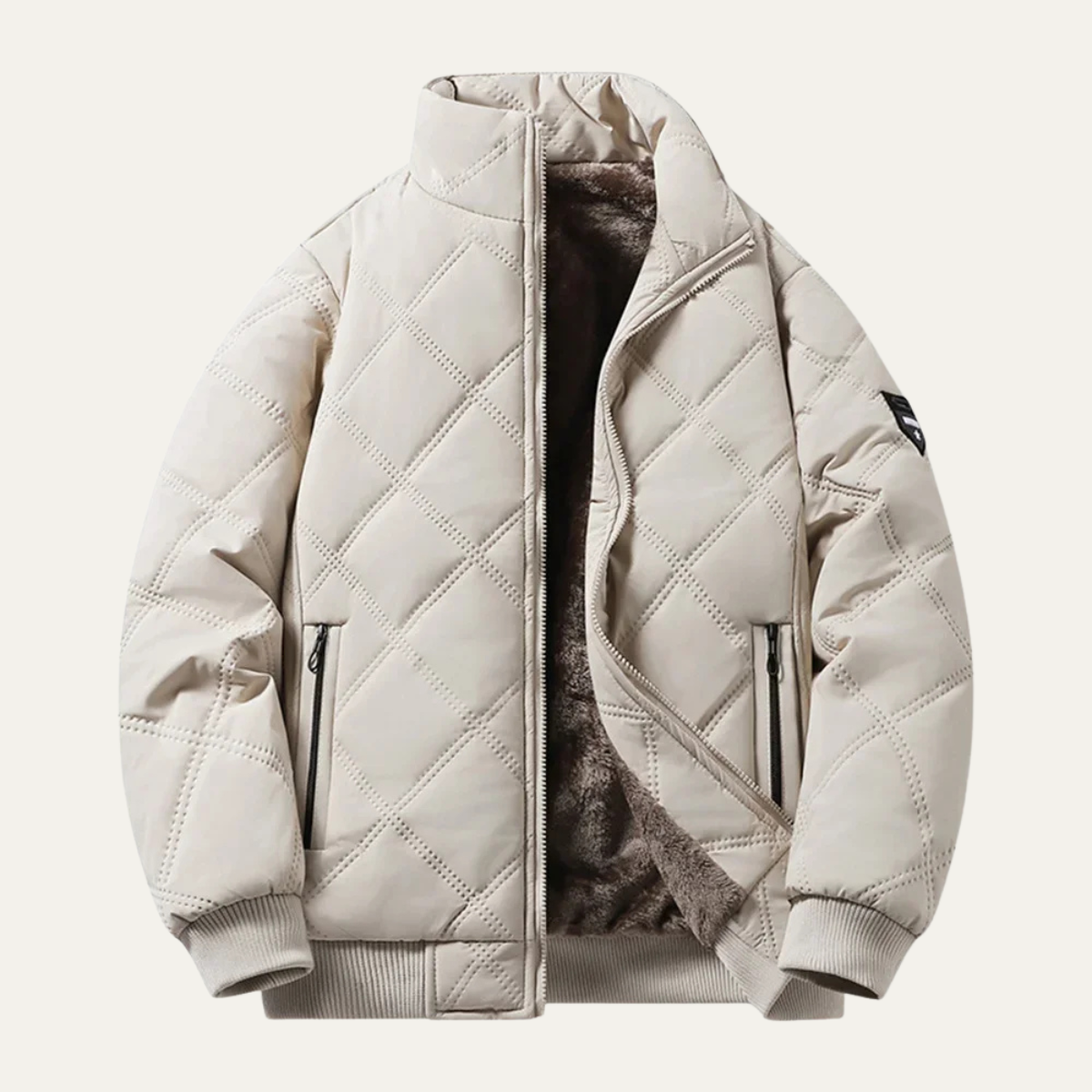 Thermal Quilted Men's Jacket with Diamond Pattern