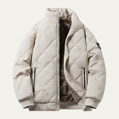 Thermal Quilted Men's Jacket with Diamond Pattern