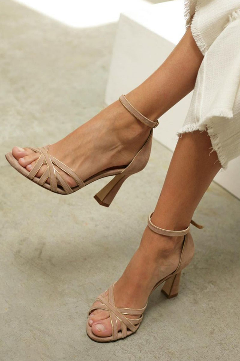 Stylish Ankle Strap High Heels - Olytrend