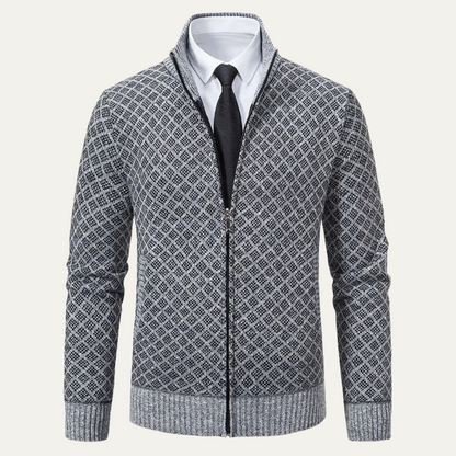Warm Mens Knitted Zipper Cardigan Sweater