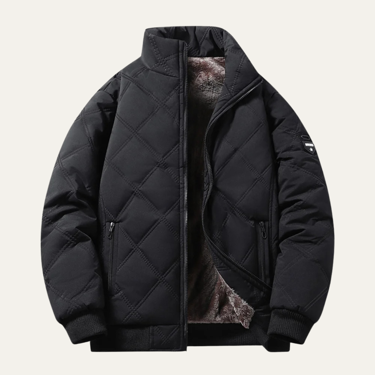 Thermal Quilted Men's Jacket with Diamond Pattern - Nocini
