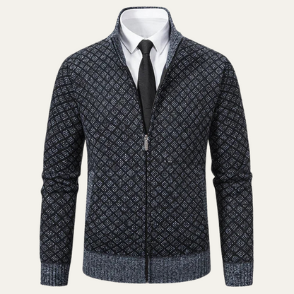 Warm Mens Knitted Zipper Cardigan Sweater