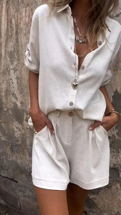 Elegant Linen Clothing Set for Women - Nocini