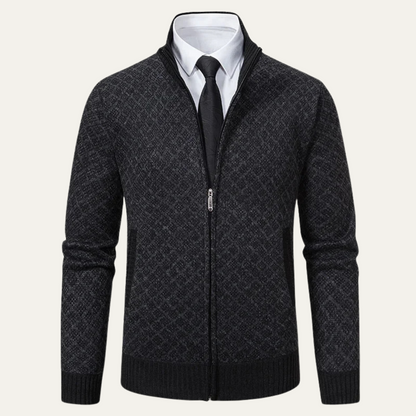 Warm Mens Knitted Zipper Cardigan Sweater - Nocini
